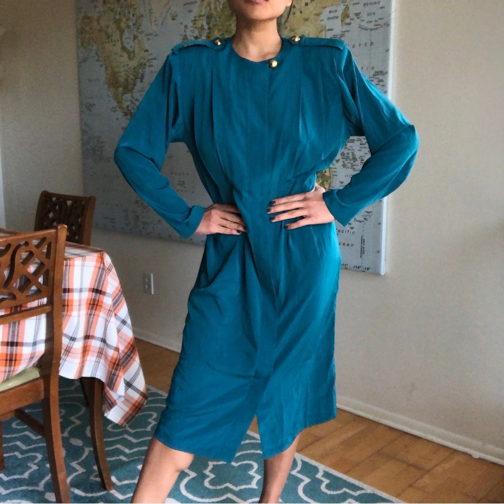 Vintage 1980s Liz Petites Librarian Secretary Dress